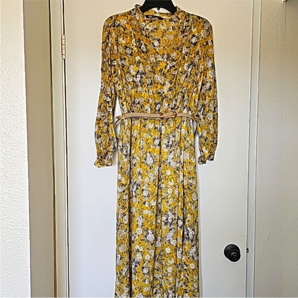 Zara Yellow Floral dress - Picture 5 of 8